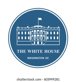 White house building icon in Washington DC. Vector illustration
