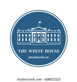 White house building icon in Washington DC. Vector illustration