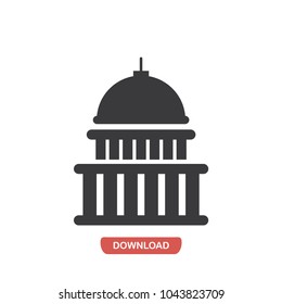 White house building vector icon 