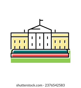 white house color icon vector. white house sign. isolated symbol illustration