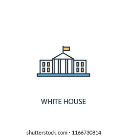 White house concept 2 colored line icon. Simple yellow and blue element illustration. White house concept outline symbol design from USA set