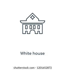 White house concept line icon. Linear White house concept outline symbol design. This simple element illustration can be used for web and mobile UI/UX.
