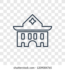White house concept vector linear icon isolated on transparent background, White house concept transparency concept in outline style