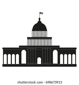 White house, congress Vector. Black icon on white.