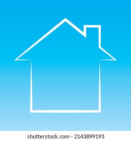 White house drawn in the sky. Vector illustration.	