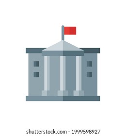 El Vector De Ilustración Del Logo Del Icono Plano De La Casa Blanca Está Aislado. Día de la Independencia de Estados Unidos y 4 de julio Juego de Iconos. Adecuado para diseño web, logotipo, aplicación y ampliación de su negocio.