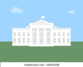 White House Flat Illustration. Modern Vector Icon.