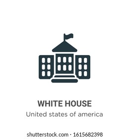 White house glyph icon vector on white background. Flat vector white house icon symbol sign from modern united states collection for mobile concept and web apps design.
