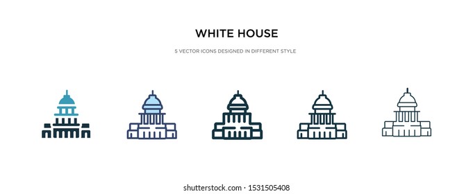 white house icon in different style vector illustration. two colored and black white house vector icons designed in filled, outline, line and stroke style can be used for web, mobile, ui