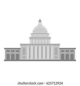 White house icon flat isolated on white background vector illustration
