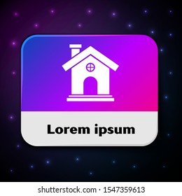 White House icon isolated on black background. Home symbol. Rectangle color button. Vector Illustration