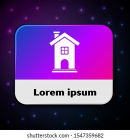 White House icon isolated on black background. Home symbol. Rectangle color button. Vector Illustration
