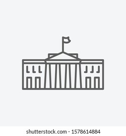 White house icon line symbol. Isolated vector illustration of  icon sign concept for your web site mobile app logo UI design.