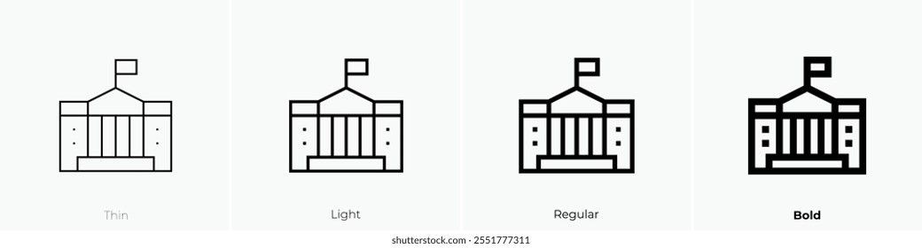 white house icon. Thin, Light Regular And Bold style design isolated on white background