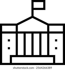 white house icon. Thin linear style design isolated on white background