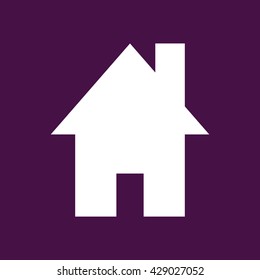 White house icon vector illustration. Purple background