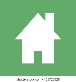 White house icon vector illustration. Green background