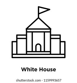 White House icon vector isolated on white background, White House transparent sign , line or linear sign, element design in outline style