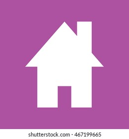White house icon vector. Purple background