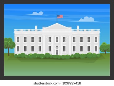 Detailed White House Illustration Vector Illustration Stock Vector ...