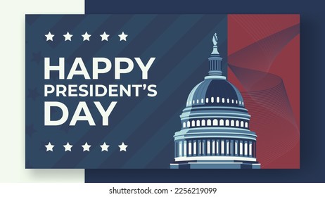 The White House illustration for President's day banner and posters, vector illustration background