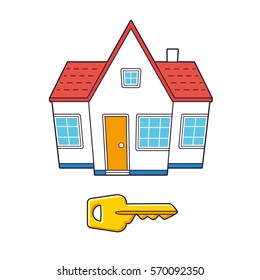 White house and key vector icon isolated.