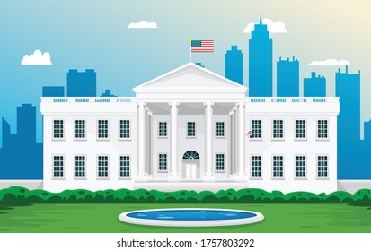 White house landscape vector art