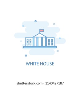 White house line trendy icon. Simple line, colored illustration. White house symbol flat design from USA set. Can be used for UI/UX