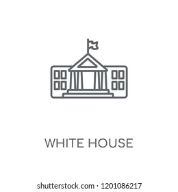 White House linear icon. White House concept stroke symbol design. Thin graphic elements vector illustration, outline pattern on a white background, eps 10.