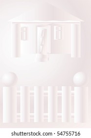 The white house on a white background.