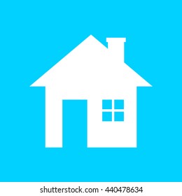 White house on blue background