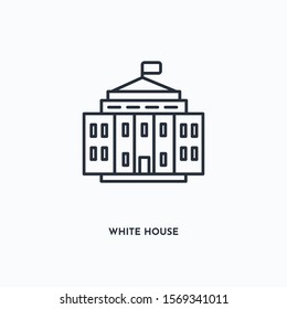 White House outline icon. Simple linear element illustration. Isolated line White House icon on white background. Thin stroke sign can be used for web, mobile and UI.