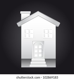 white house over black background. vector illustration