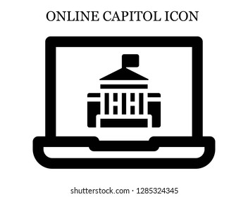 White house search icon. Editable White house search icon for web or mobile.