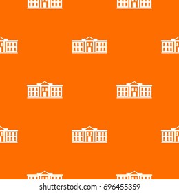 White house USA pattern repeat seamless in orange color for any design. Vector geometric illustration