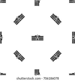 White house USA pattern repeat seamless in black color for any design. Vector geometric illustration