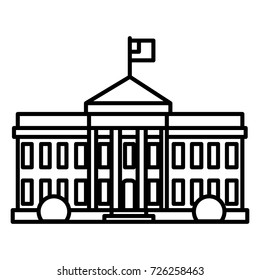 white house in usa vector line icon, sign, illustration on background, editable strokes
