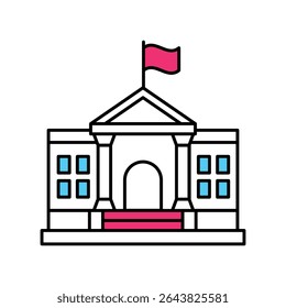 White House Vector Filled outline illustration style icon