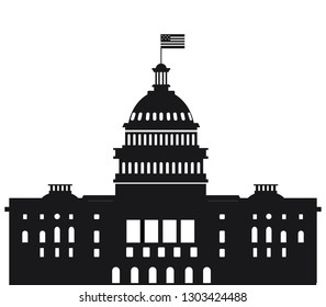 White House Vector Flat Illustration Washington Stock Vector (Royalty ...