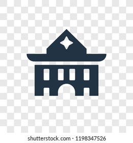 White house vector icon isolated on transparent background, White house transparency logo concept