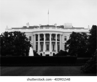 White House. Washington DC. Halftone