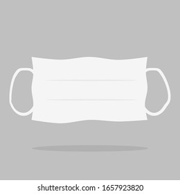 white hygienic mask isolated on grey background. vector illustration