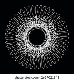White Hypnotic Spiral Pattern Symmetrical Shape Illustration