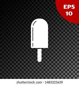 White Ice cream icon isolated on transparent dark background. Sweet symbol.  Vector Illustration