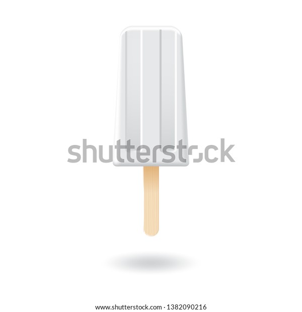 Download White Ice Cream Stick Popsicle Mockup Stock Vector Royalty Free 1382090216