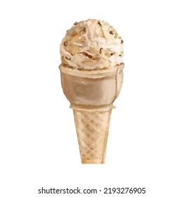 Símbolo vector sabroso de helado blanco