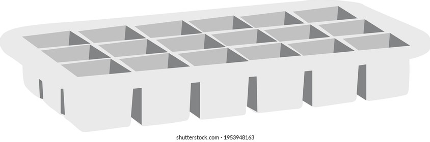 White ice cube tray illustration