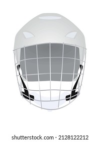 Casco de hockey sobre hielo blanco. vector