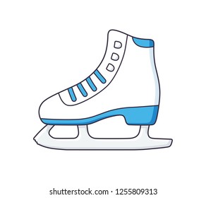 White ice skate isolated