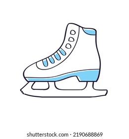 White ice skate isolated vector illustration